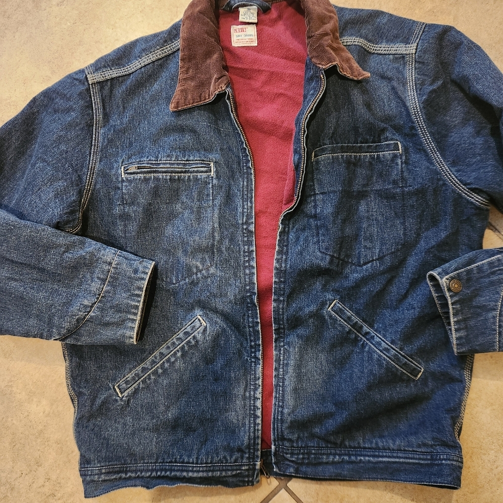 Levi's Two Horses Denim Jacket with Brown Collar
